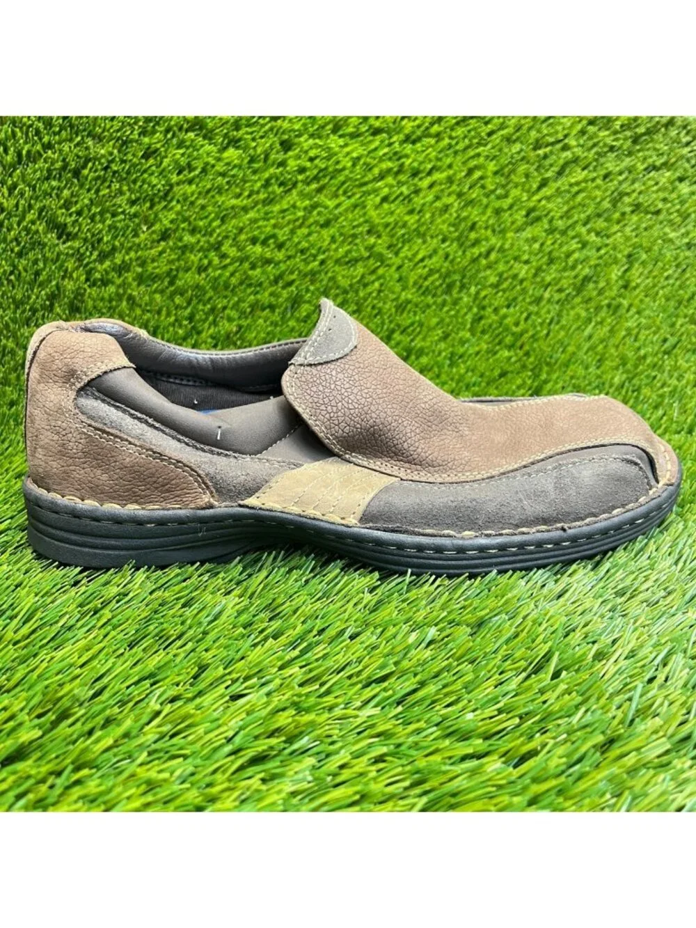Dr. Scholl's‎ Benefit Mens Size 8.5 Brown Casual Classic Leather Slip On Shoes